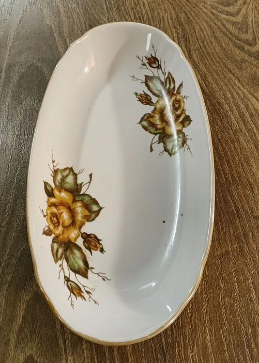 Блюдо с цветочным декором, фарфор Барановский